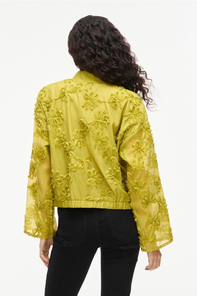 VIAGNES L/S LACE BOMBER JACKET 14111826 GREEN IVY